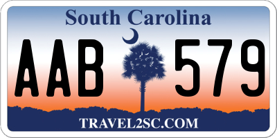 SC license plate AAB579