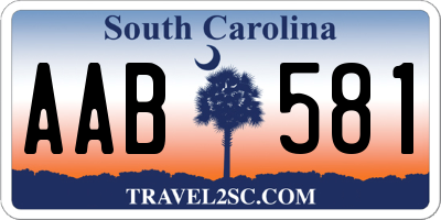 SC license plate AAB581