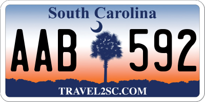 SC license plate AAB592