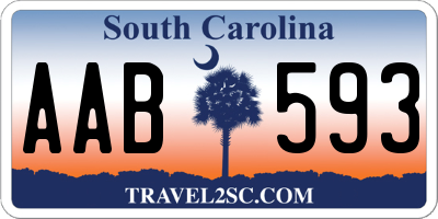 SC license plate AAB593