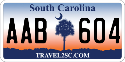 SC license plate AAB604