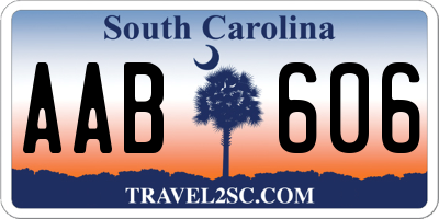 SC license plate AAB606