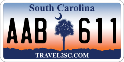 SC license plate AAB611