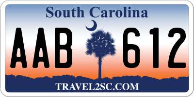 SC license plate AAB612