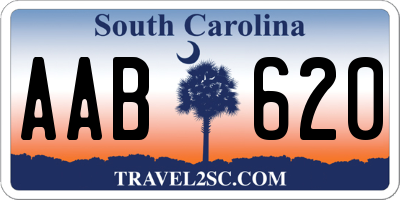 SC license plate AAB620