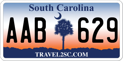 SC license plate AAB629