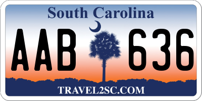 SC license plate AAB636