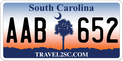 SC license plate AAB652