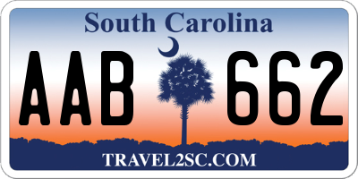 SC license plate AAB662