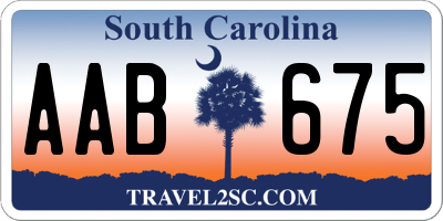 SC license plate AAB675