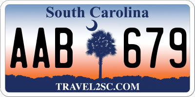 SC license plate AAB679