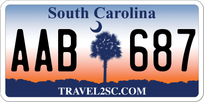 SC license plate AAB687