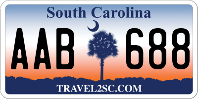 SC license plate AAB688