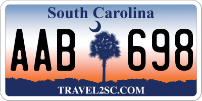 SC license plate AAB698