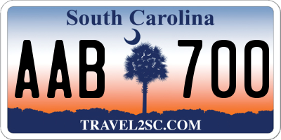 SC license plate AAB700