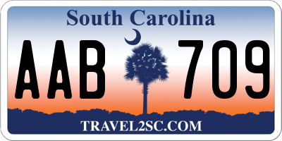 SC license plate AAB709