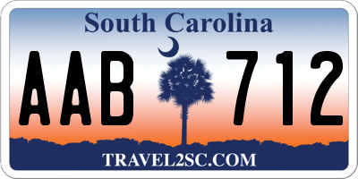 SC license plate AAB712