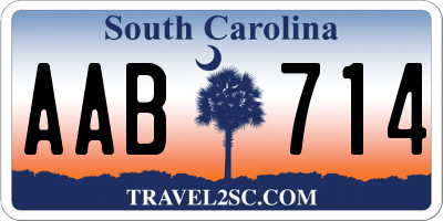 SC license plate AAB714