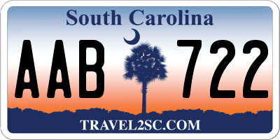 SC license plate AAB722