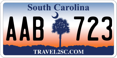 SC license plate AAB723