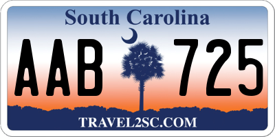 SC license plate AAB725