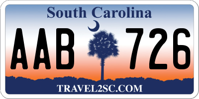 SC license plate AAB726