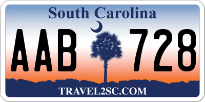 SC license plate AAB728