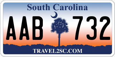 SC license plate AAB732