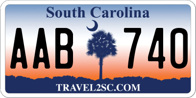 SC license plate AAB740