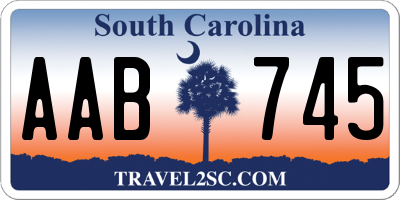 SC license plate AAB745