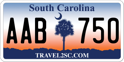 SC license plate AAB750