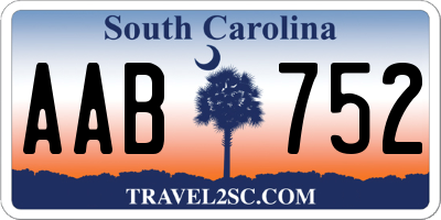 SC license plate AAB752