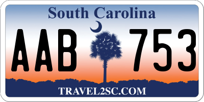 SC license plate AAB753