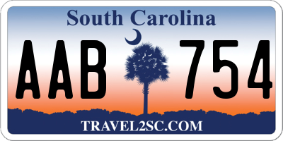 SC license plate AAB754