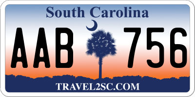 SC license plate AAB756