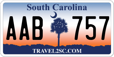 SC license plate AAB757