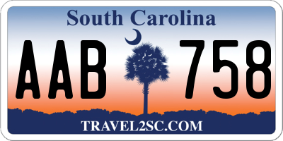 SC license plate AAB758