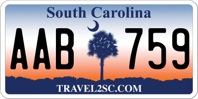 SC license plate AAB759