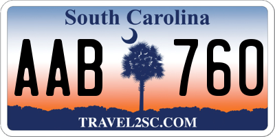 SC license plate AAB760