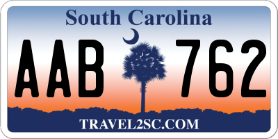 SC license plate AAB762