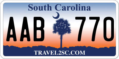 SC license plate AAB770