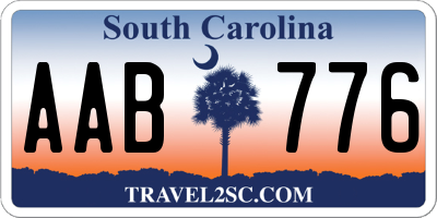 SC license plate AAB776