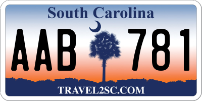 SC license plate AAB781