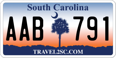 SC license plate AAB791