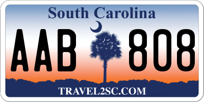 SC license plate AAB808