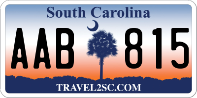 SC license plate AAB815