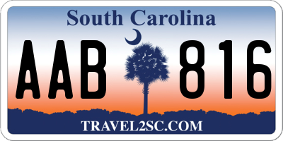 SC license plate AAB816