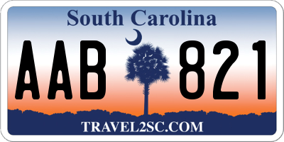 SC license plate AAB821