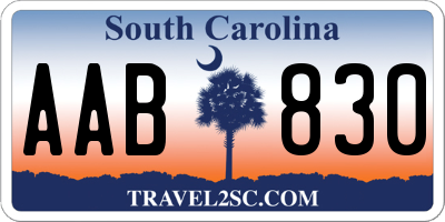 SC license plate AAB830