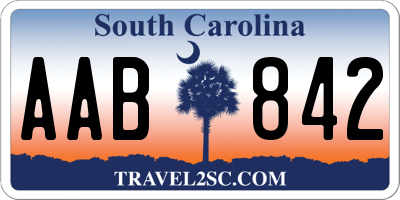SC license plate AAB842